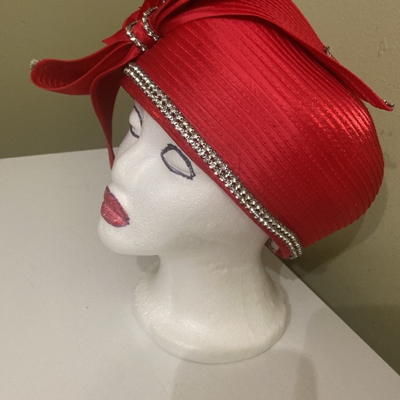 Beautiful Red Dress/Church/Kentucky Derby Hat by Lisa Rene’ - Picture 5 of 9